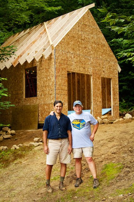 Robert Moore & Tim in front of DIY Shed