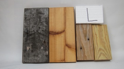 Samples from the deck stain testing