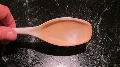 dirty plastic spoon