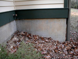sloping ground away from a foundation
