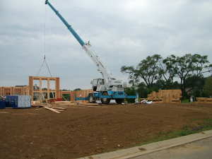 You often need a special construction loan to build a new home. PHOTO CREDIT: Tim Carter