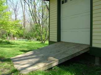 This shed ramp is very close to the maximum slope that allows you to 