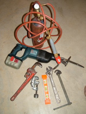 These different plumbing tools have helped do lots of work. PHOTO CREDIT: Tim Carter