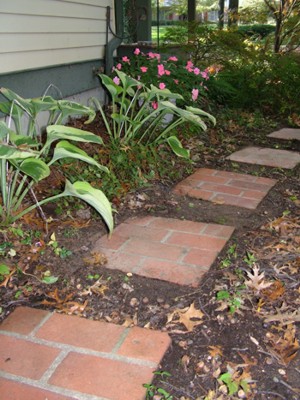 If you want to work with pavers, pick a small project like brick paver stepping stones. PHOTO CREDIT:  Tim Carter