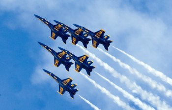 The Blue Angels in formation