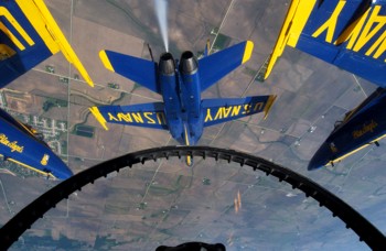 The Blue Angels close formation