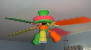 A smaller ceiling fan for a kid's bedroom. PHOTO CREDIT: Roger Henthorn