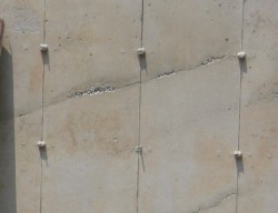 Close-up of concrete cold seam. PHOTO CREDIT: Liang Feng